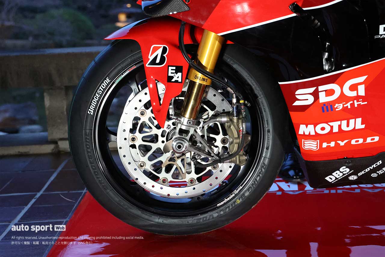 2024全日本ロード：DUCATI Team KAGAYAMAが使用するドゥカティ パニガーレV4 Rファクトリーのフロントタイヤ