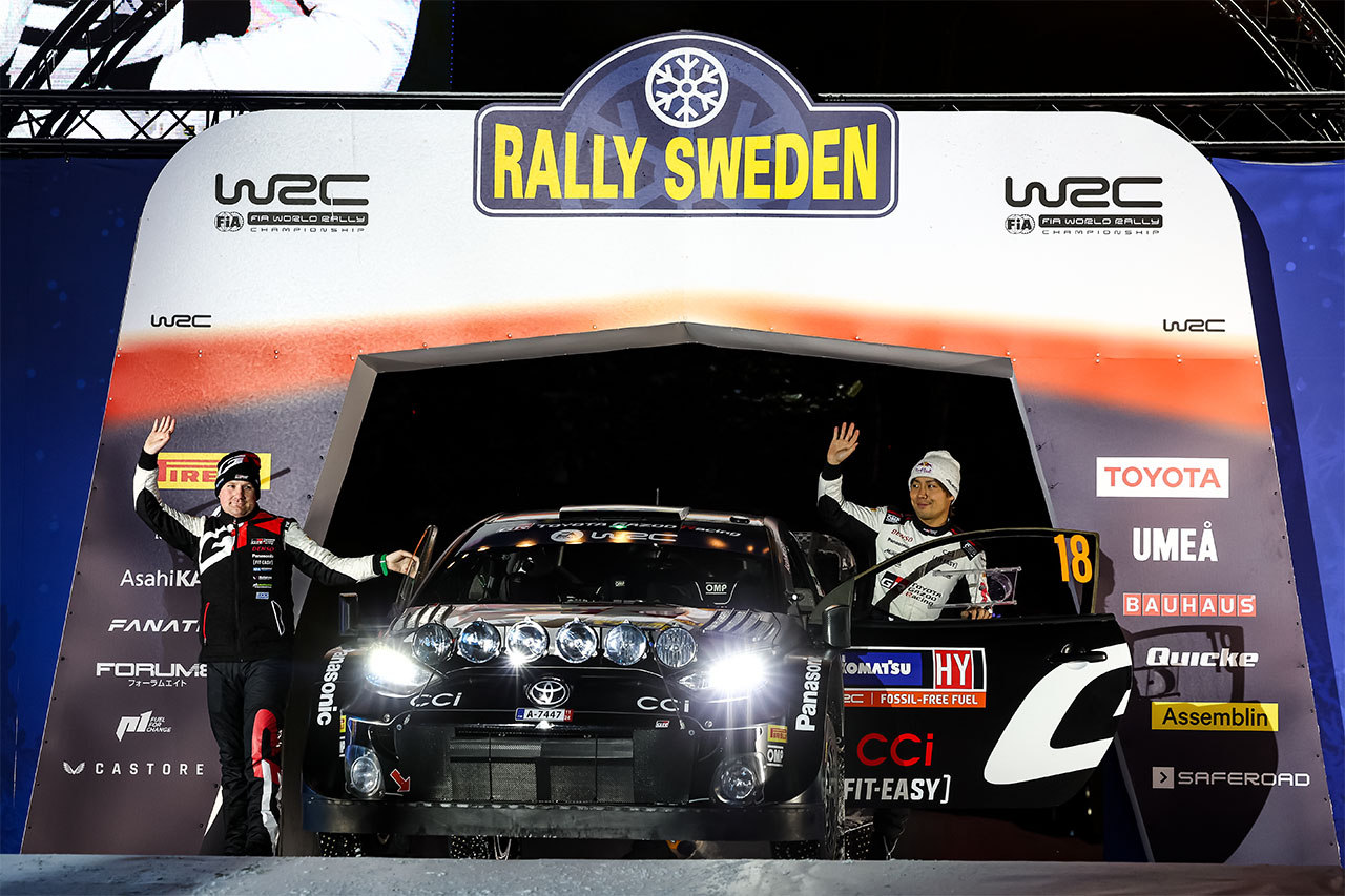 2024WRC第2戦スウェーデン　デイ1時点で総合2位につけている勝田貴元／アーロン・ジョンストン（トヨタGRヤリス・ラリー1）