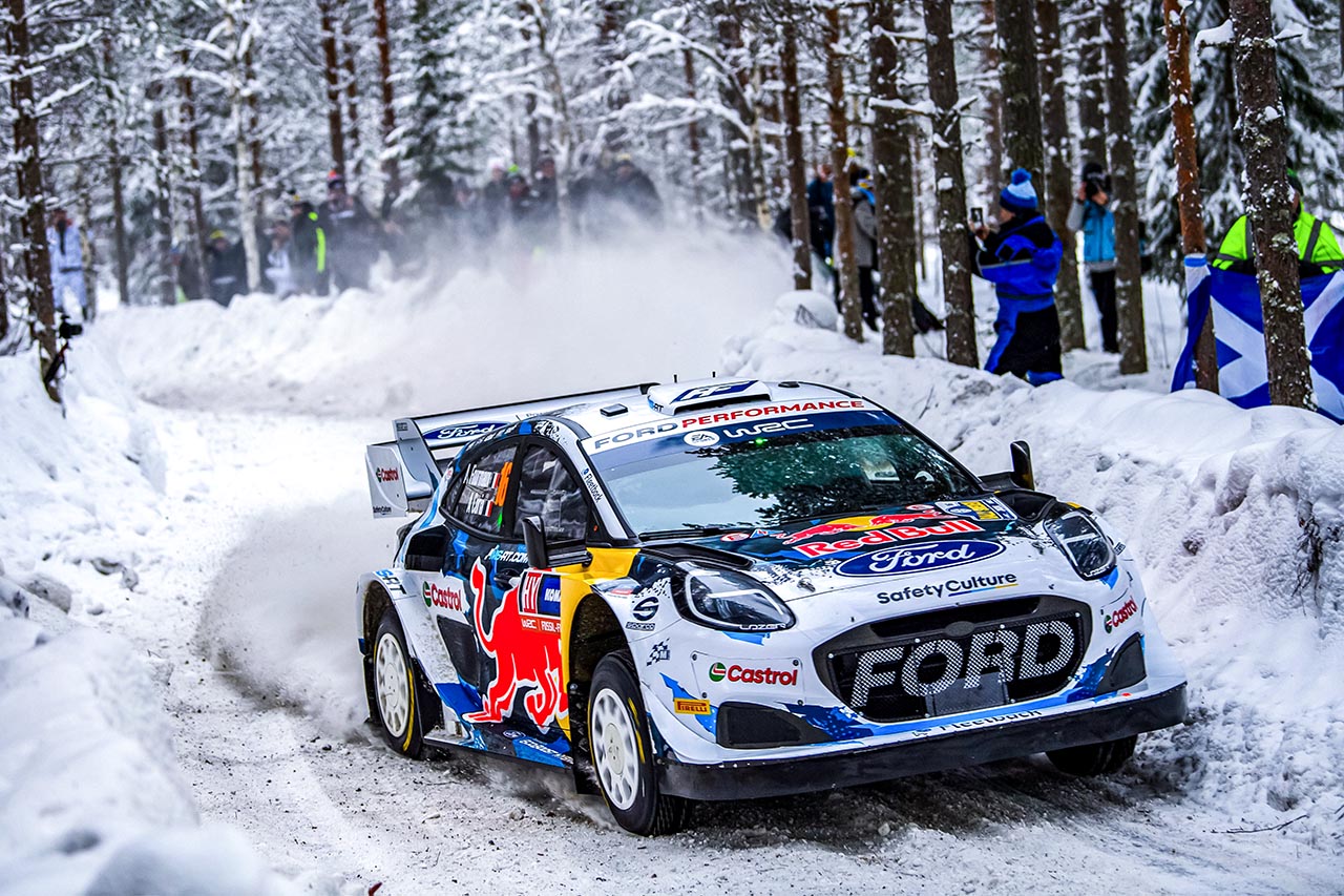 2024WRC第2戦スウェーデン　総合2番手につけるアドリアン・フルモー（フォード・プーマ・ラリー1）