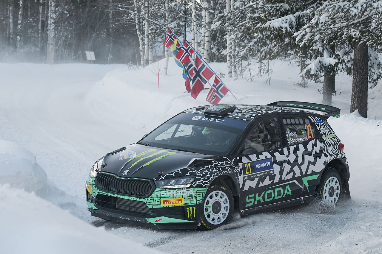 2024WRC第2戦スウェーデン　オリバー・ソルベルグ（シュコダ・ファビアRSラリー2）