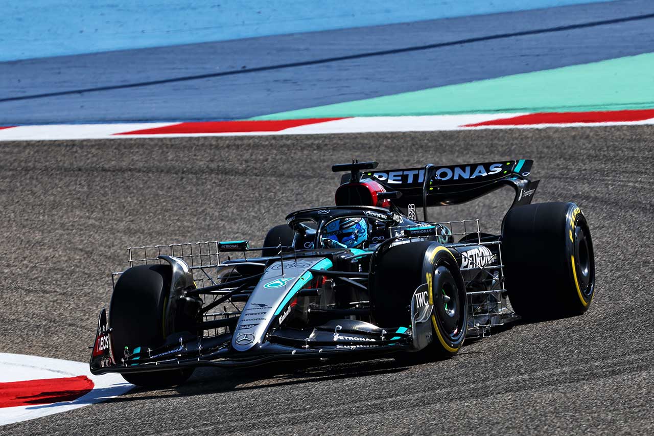 2024年F1バーレーンテスト1日目　ジョージ・ラッセル（メルセデス）