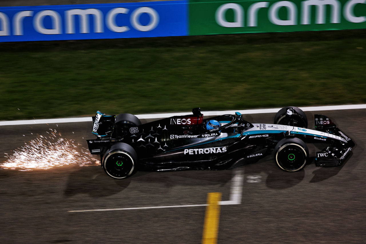 2024年F1バーレーンテスト1日目　ジョージ・ラッセル（メルセデス）