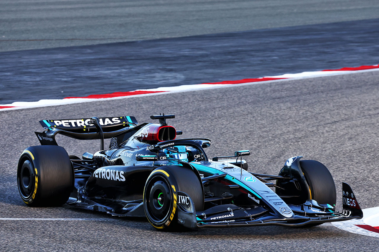 2024年F1バーレーンテスト1日目　ジョージ・ラッセル（メルセデス）