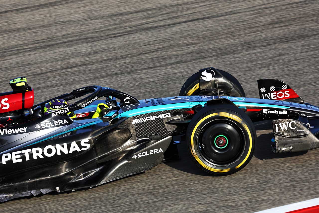 2024年F1バーレーンテスト2日目　ルイス・ハミルトン（メルセデス）