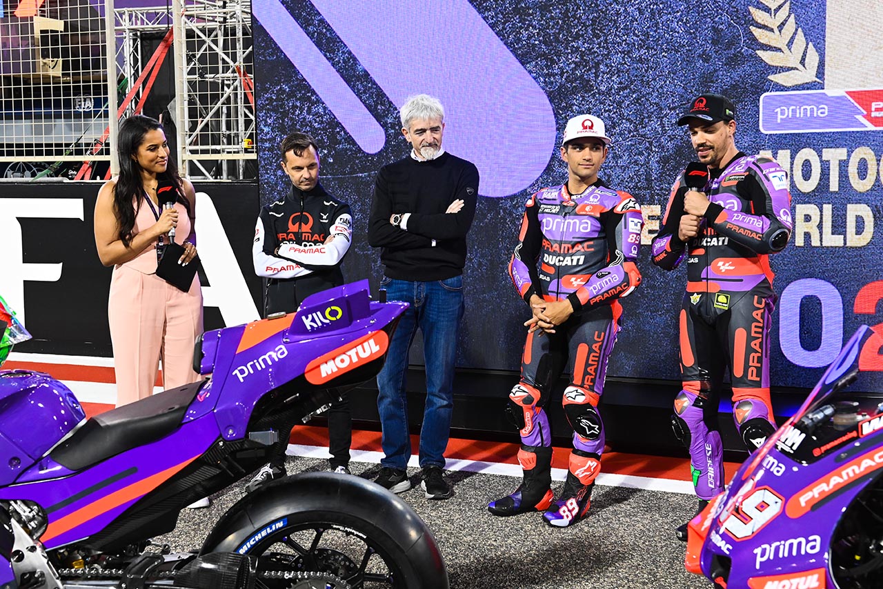 プラマック・レーシング、F1開幕の地で体制発表会を実施。デザイン一新でMotoGP戴冠狙うマルティンとモルビデリが参戦
