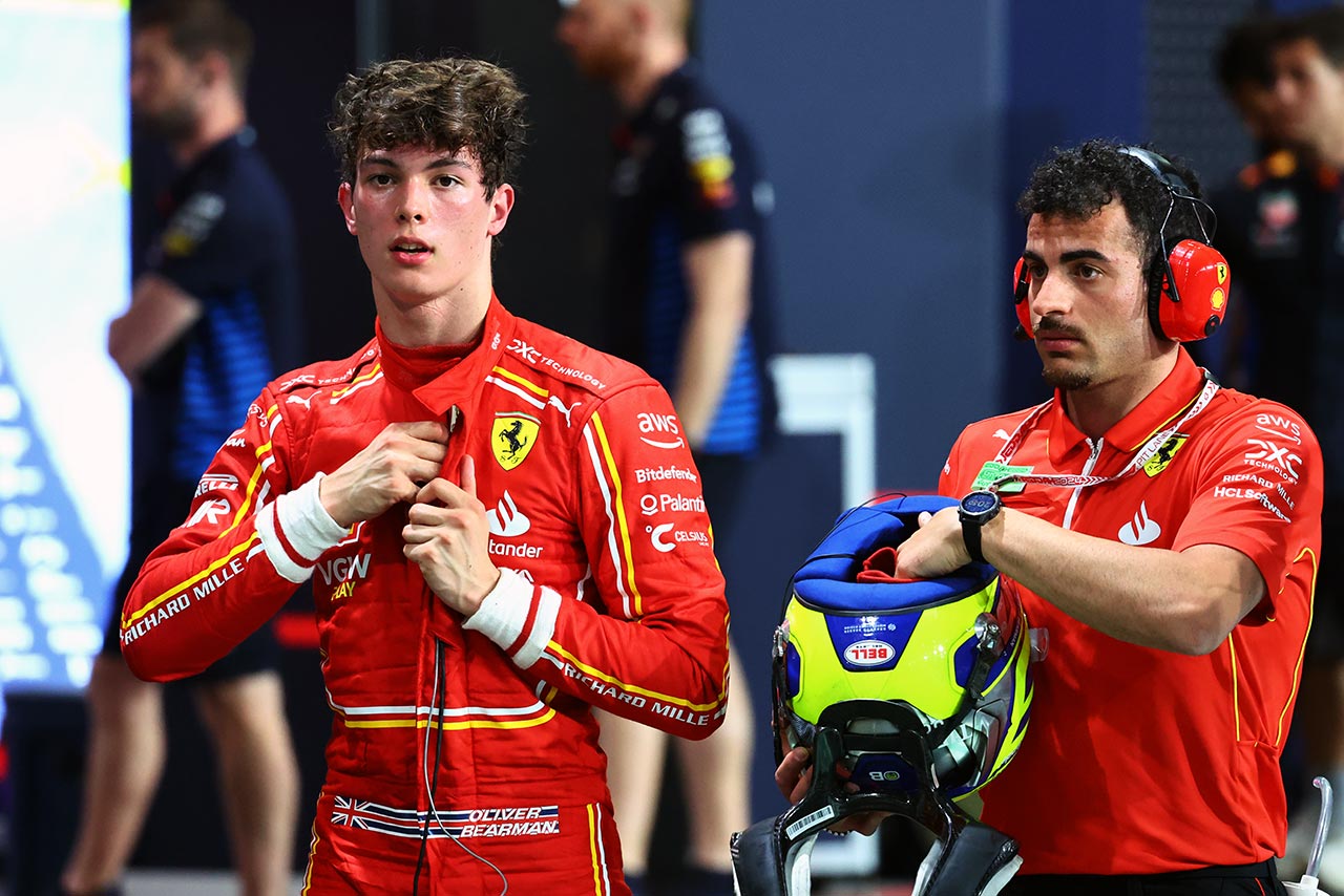 サインツの代役でF1初参戦となったオリバー・ベアマン（フェラーリ）