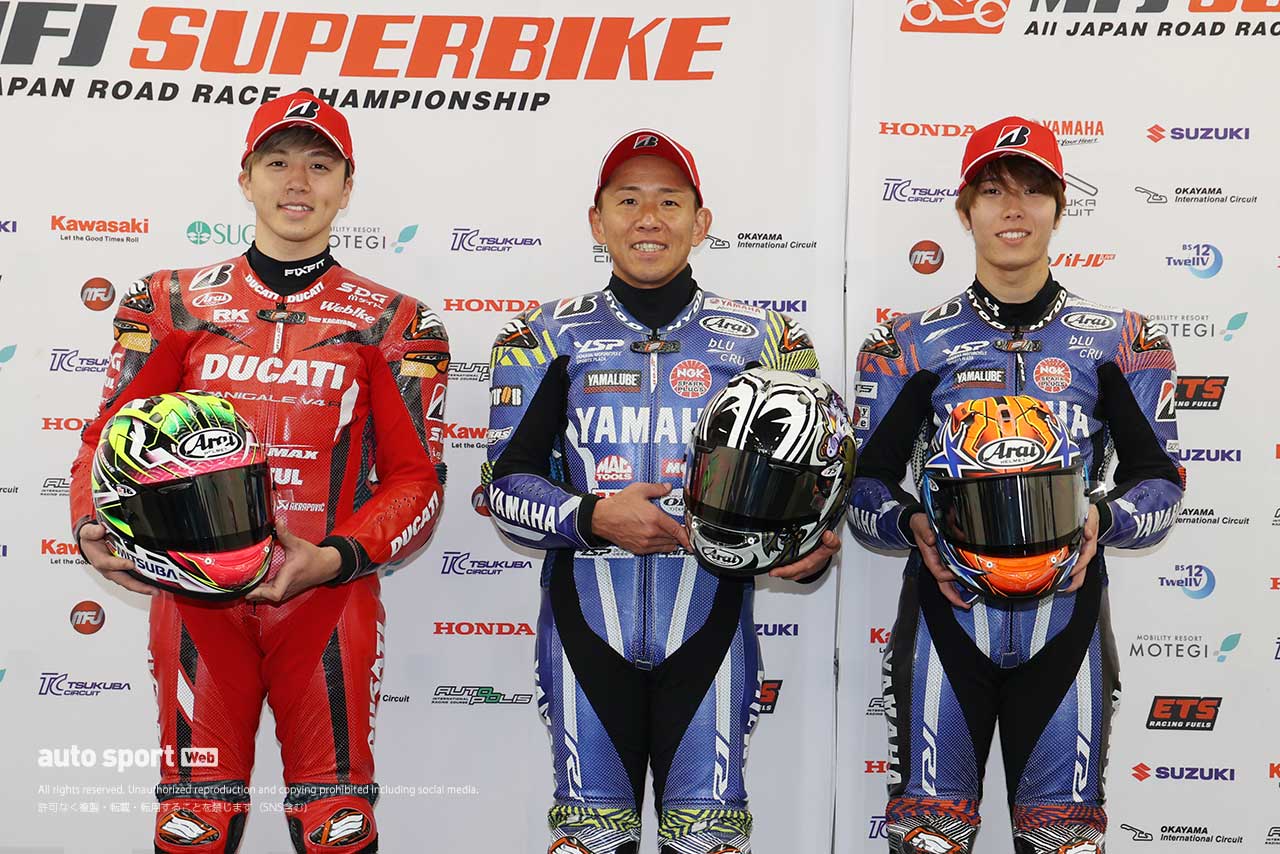 表彰台を獲得したトップ3／2024全日本ロード第1戦鈴鹿2&4 JSB1000 決勝