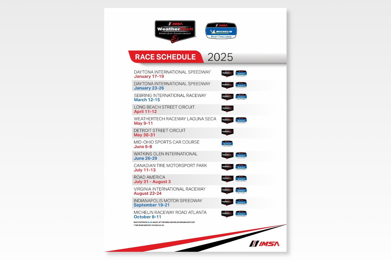 早くも2025年カレンダーが決定。IMSA、全11戦ウェザーテック選手権の開催スケジュールを発表