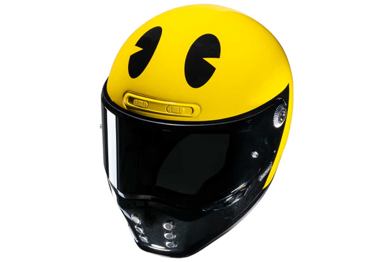 HJC、パックマンとコラボしたヘルメット『V10 PAC-MAN』を発表。6月から販売開始へ