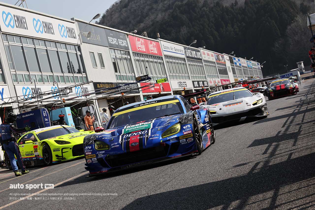 2024スーパーGT岡山公式テスト　模擬予選に臨むGT300マシンたち