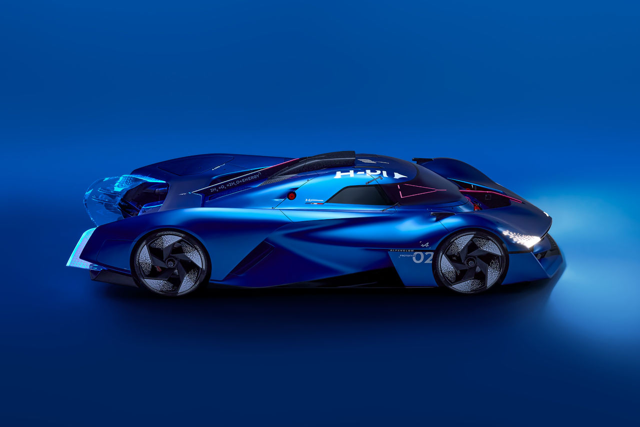 アルピーヌ、水素エンジン搭載プロトタイプ『アルペングローHy4』を発表。WECスパでデモ走行実施へ