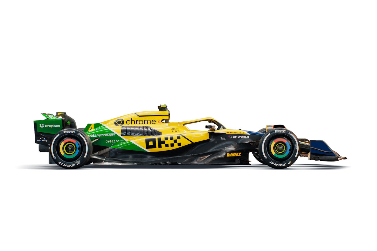 アイルトン・セナ・トリビュートカラーが施されたマクラーレンMCL38