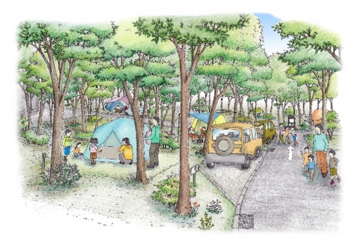 富士スピードウェイの100Rイン側にキャンプ場併設のアウトドア宿泊施設が誕生。2024年秋開業へ