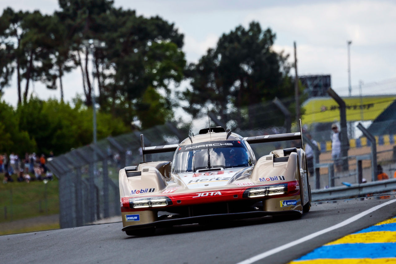 ル・マン決勝前日にシェイクダウン。シャシー交換で蘇ったJOTAポルシェが8位入賞「完走できると思っていなかった」とスティーブンス