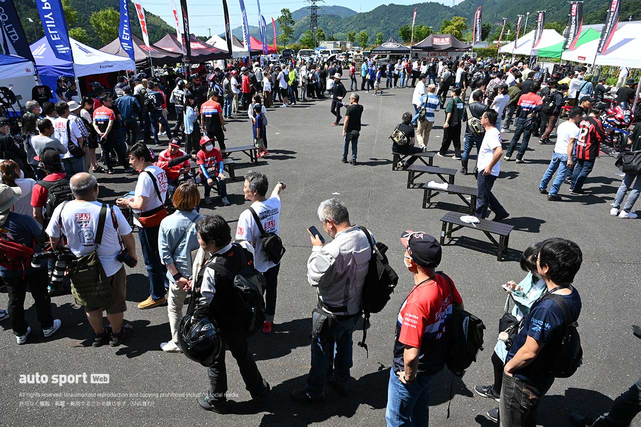ヨシムラSERT Motul、SUZUKI CN CHALLENGEが登場。鈴鹿8耐前に裏話も／ヨシムラ第61回ツーリングブレイクタイム in NEOPASA清水