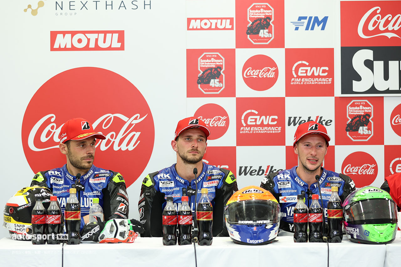 YARTヤマハ、鈴鹿8耐初表彰台で2年連続EWC王者へ王手「2位獲得でリードしているのは嬉しい」／ 決勝トップ3会見