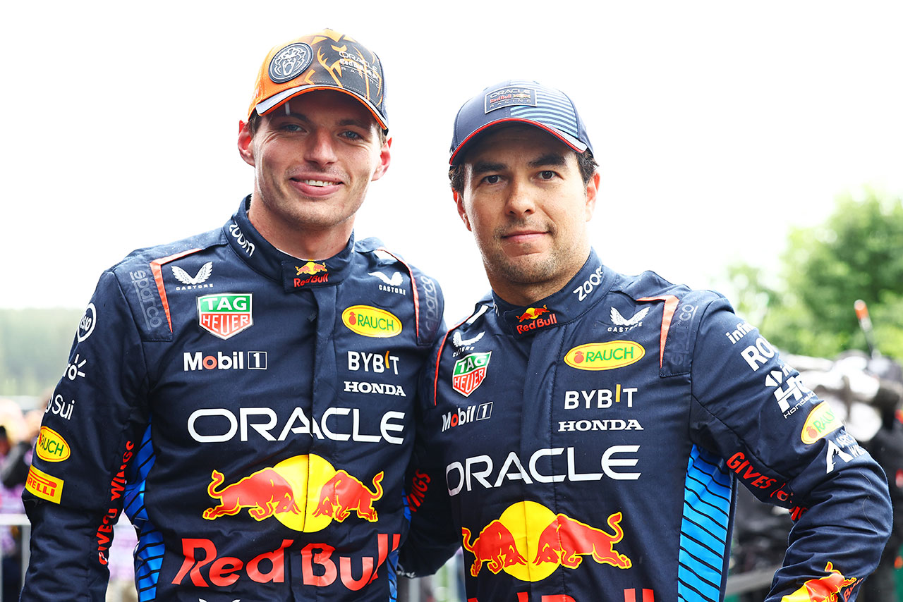 2024年F1第14戦ベルギーGP　マックス・フェルスタッペンとセルジオ・ペレス（レッドブル）