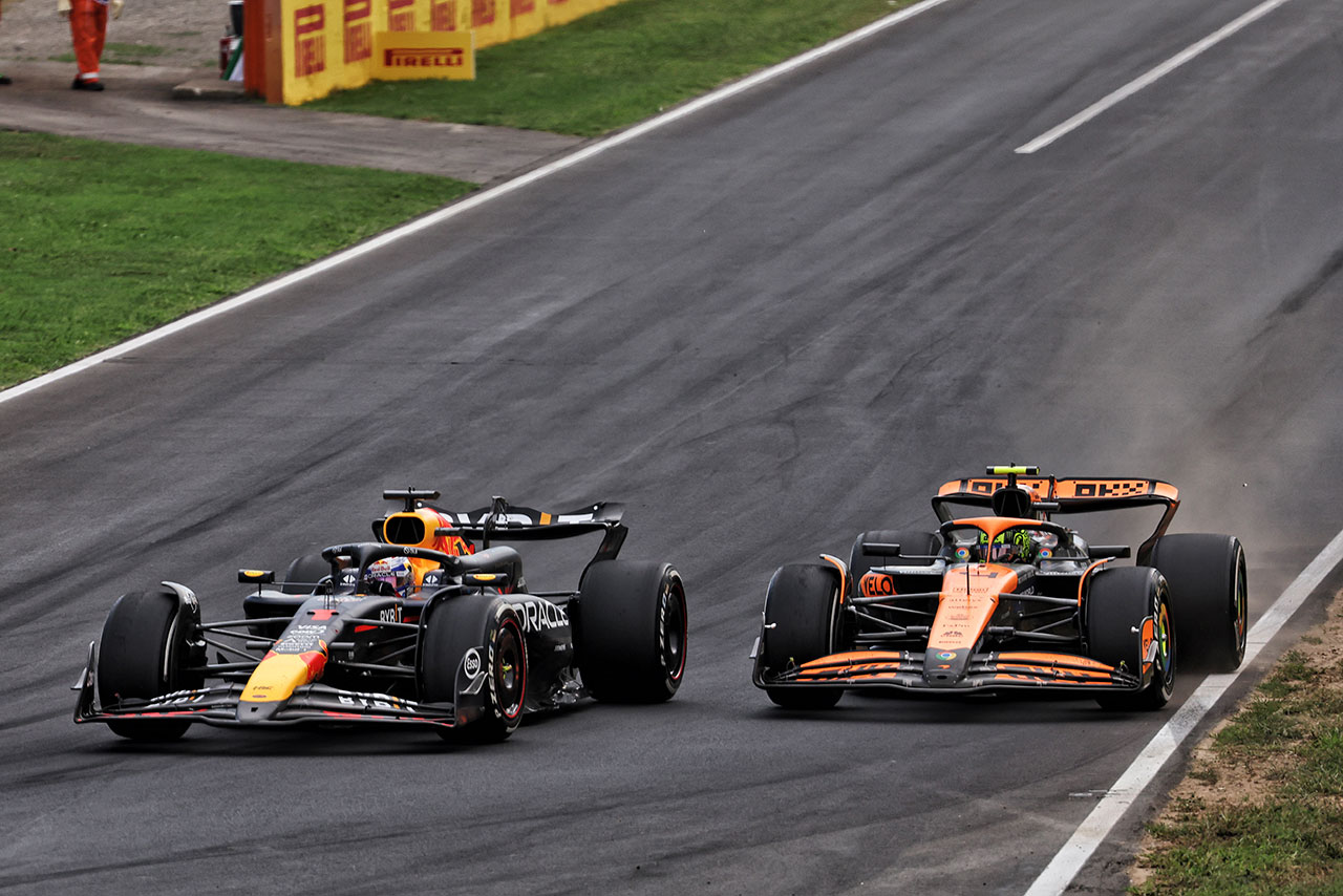 2024年F1第16戦イタリアGP　マックス・フェルスタッペン（レッドブル）とランド・ノリス（マクラーレン）の攻防