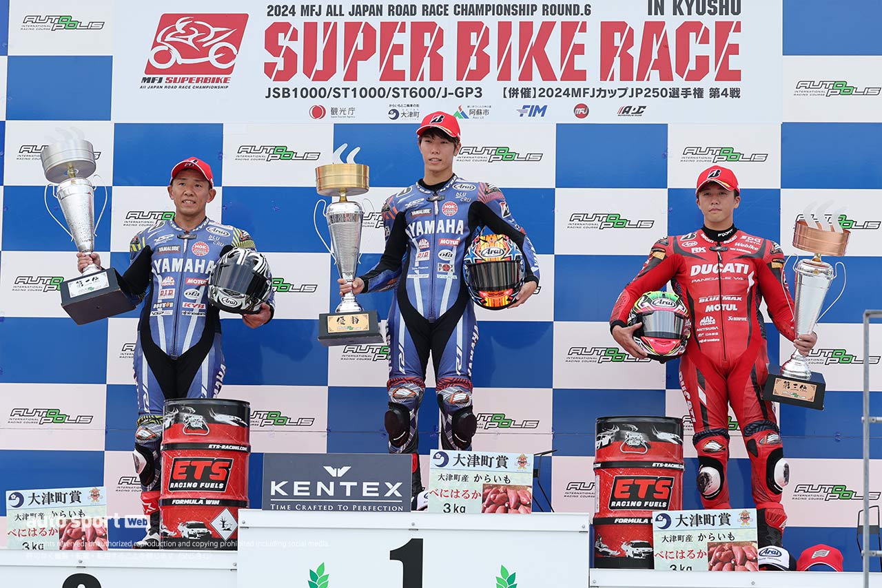 岡本裕生、優勝「中断後にセッティングを変えたことが成功」／2024全日本ロード第6戦オートポリス JSB1000レース1