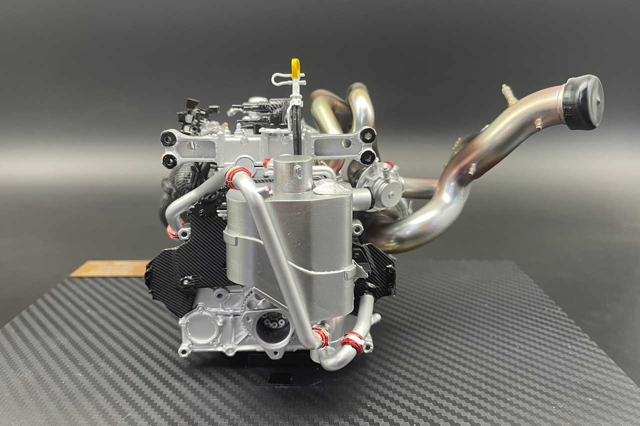 トヨタGT500チャンピオンエンジン『RI4AG』の精密模型が登場。TRD全面協力で実機を忠実に再現