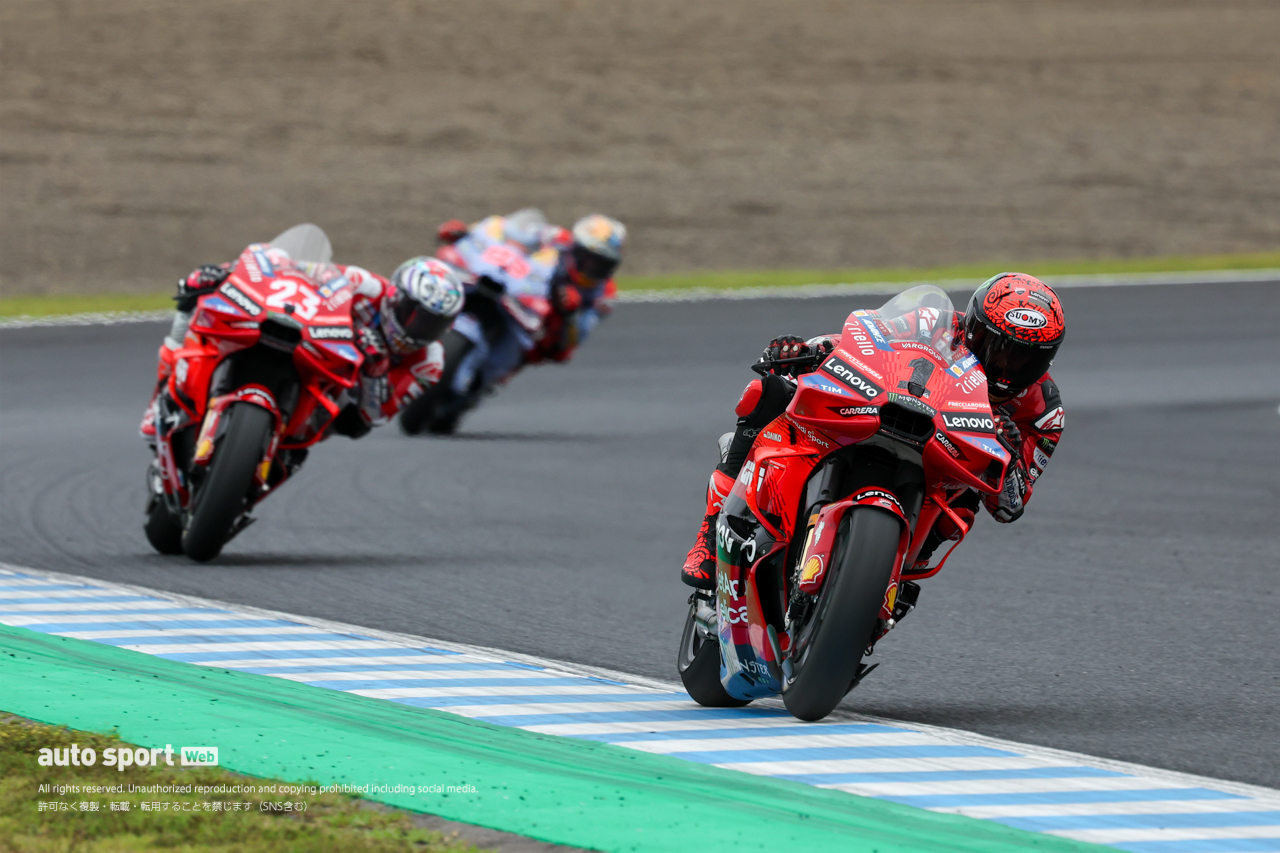 アコスタの後塵を拝するも3戦連続でスプリントを制したバニャイア「燃料消費を抑えるマップで走らなければいけなかった」／第16戦日本GP