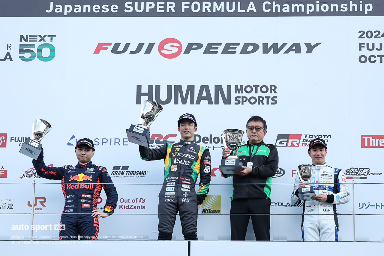 またも富士で大暴れ、坪井が7番手から圧巻の今季2勝目。可夢偉5年ぶり表彰台【第6戦決勝】