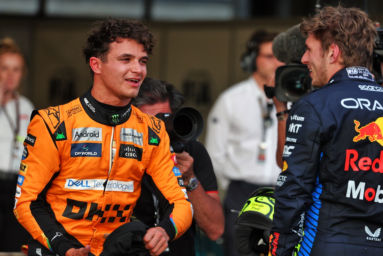 予選首位のランド・ノリス（マクラーレン）と2番手マックス・フェルスタッペン（レッドブル）