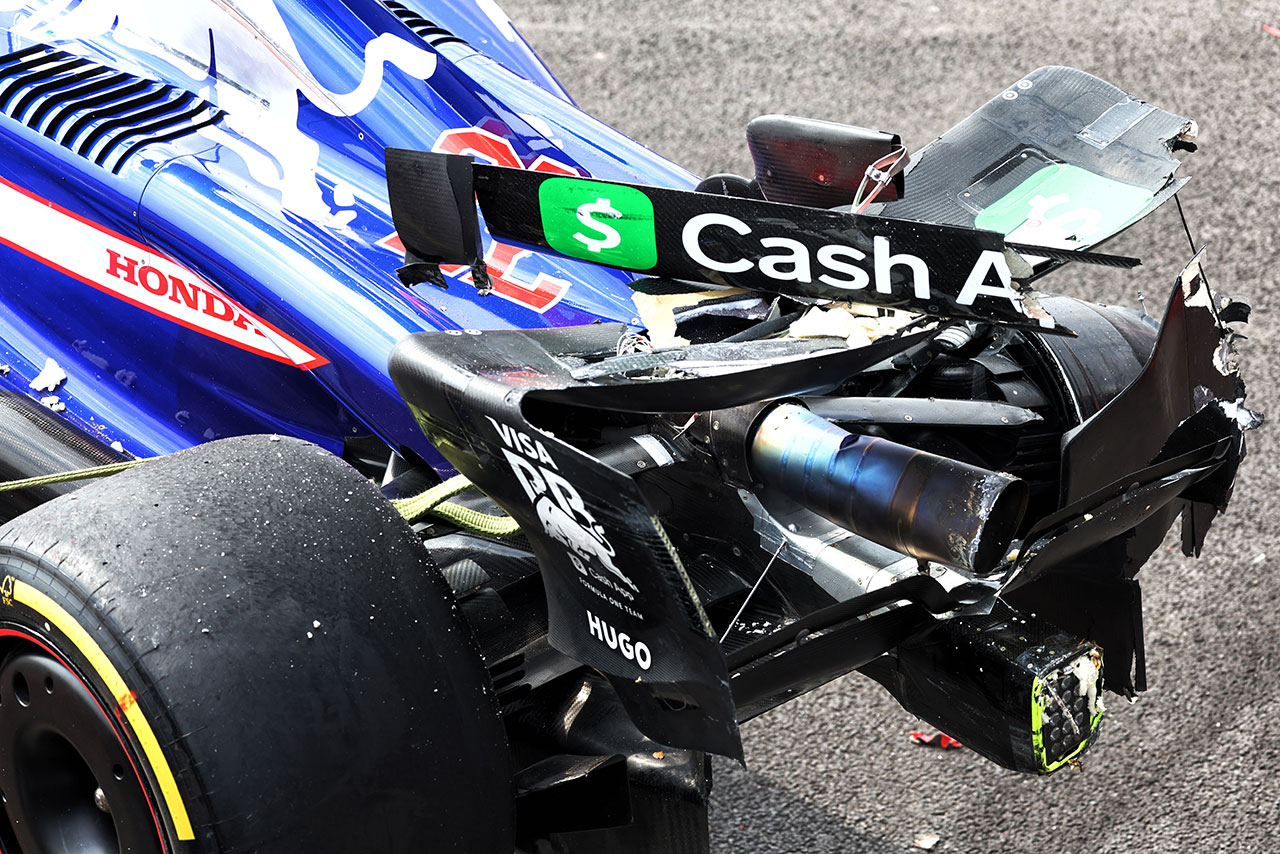 2024年F1第20戦メキシコシティGP　クラッシュした角田裕毅（RB）の車両
