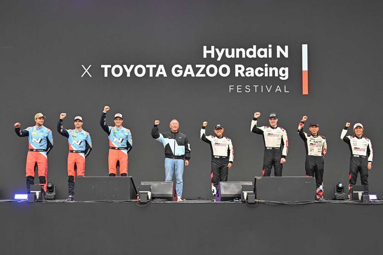 トヨタGRとヒョンデNが韓国でコラボイベントを開催。モリゾウがヤリスWRCでドーナツターン