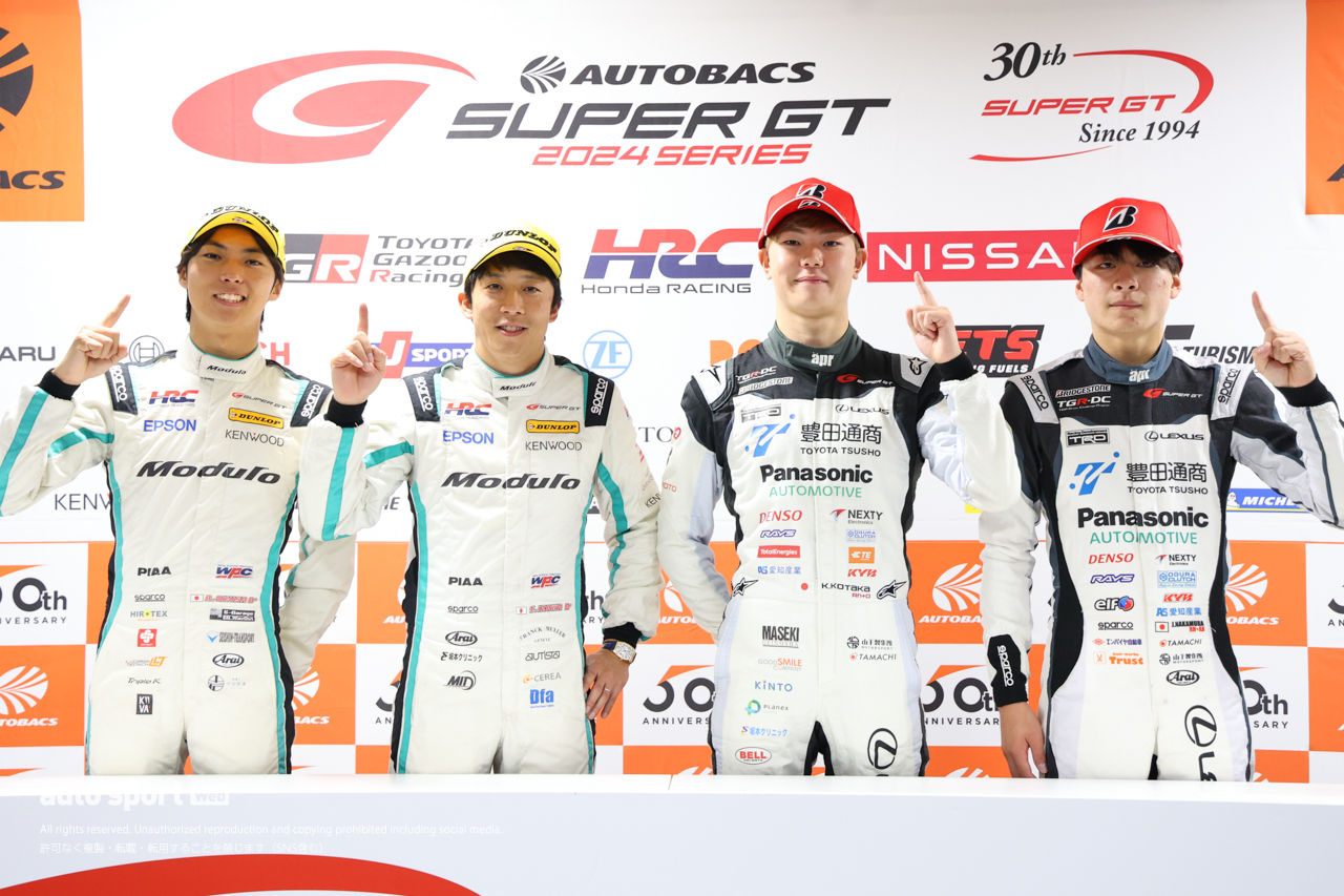 大草りき「チーム全体のレベルが高い証拠」。伊沢拓也「総合力で勝ち取ったポール」【スーパーGT第8戦GT500予選会見】