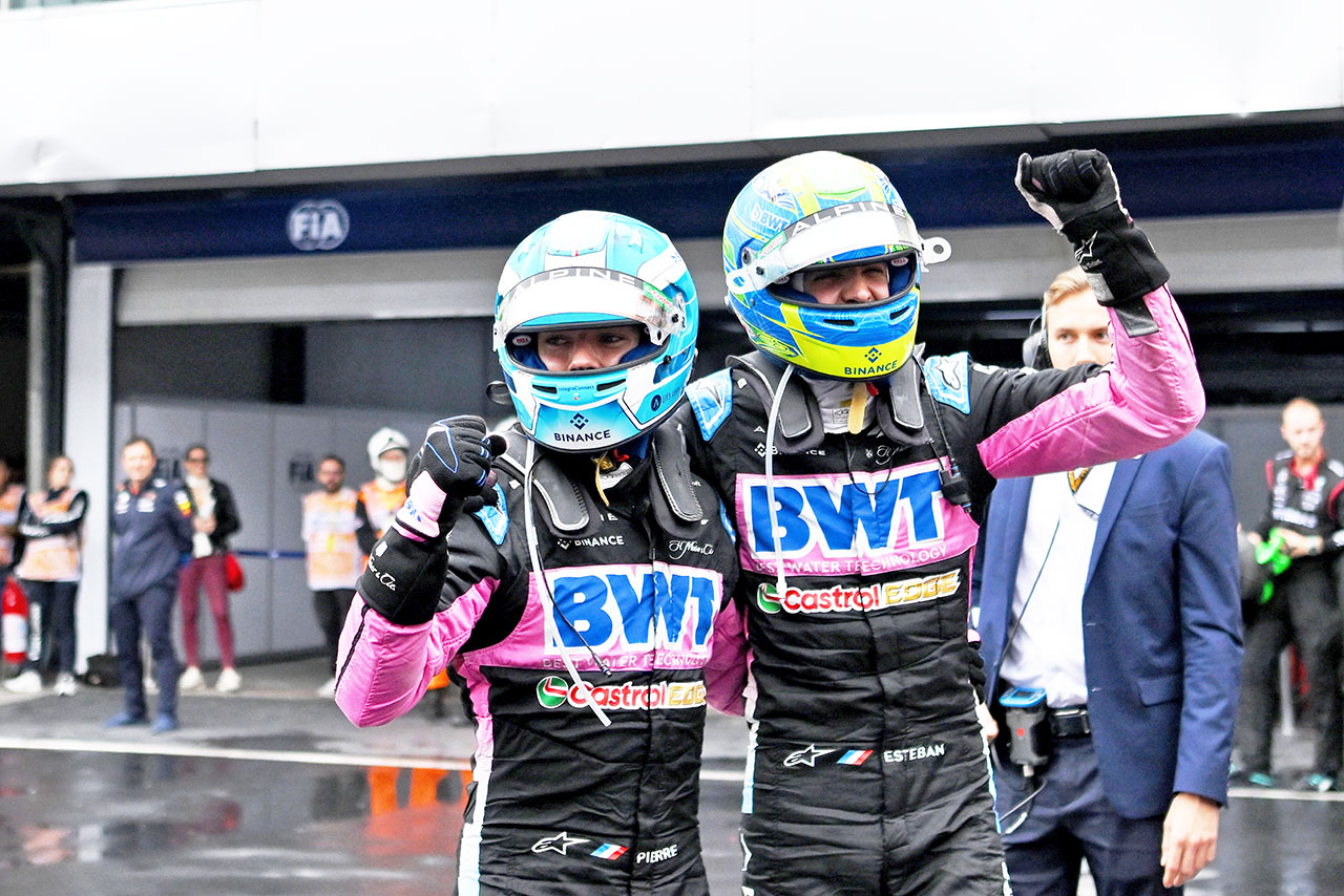 2024年F1第21戦サンパウロGP　2位エステバン・オコン（アルピーヌ）と3位ピエール・ガスリー（アルピーヌ）