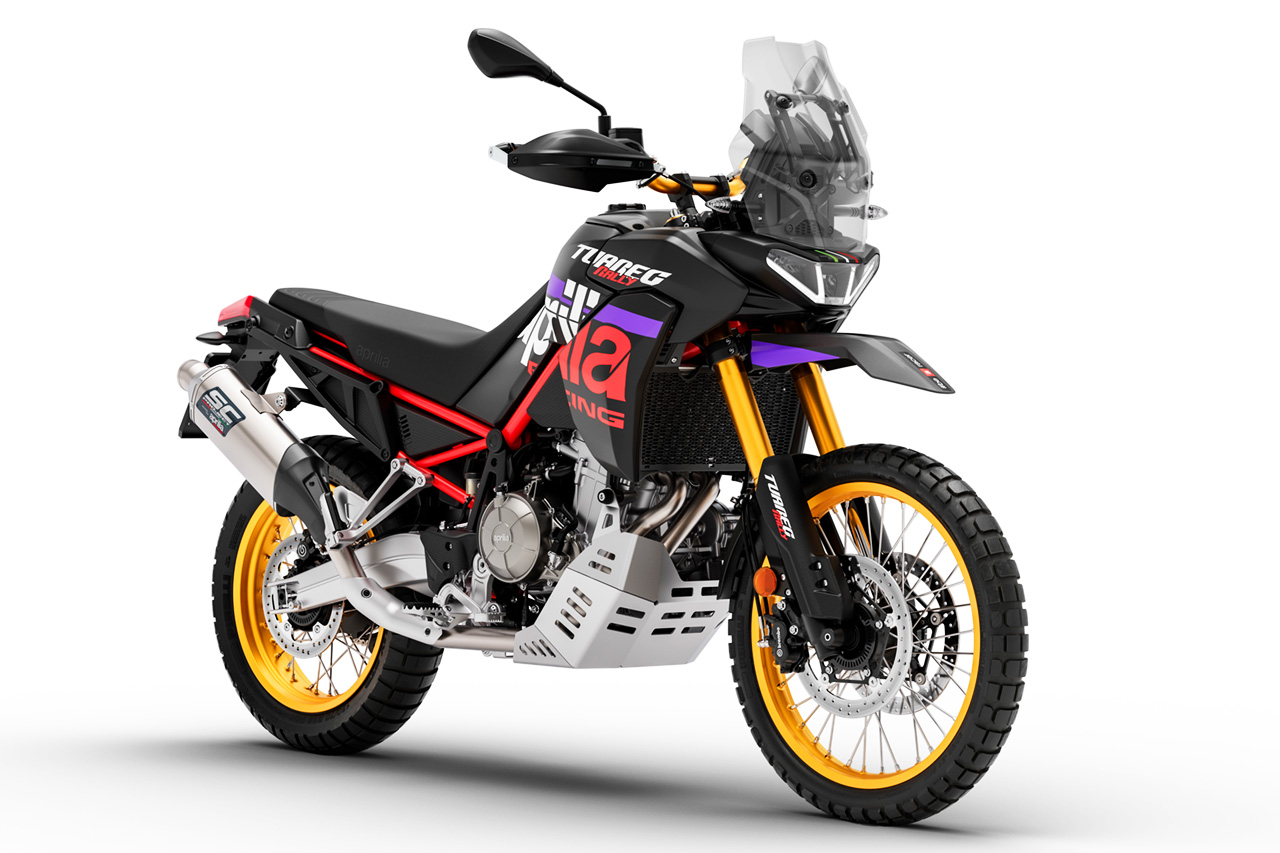 アプリリア、優勝マシンから着想を得た新型『トゥアレグ・ラリー』を初公開。『トゥアレグ660』の最新モデルも同時発表