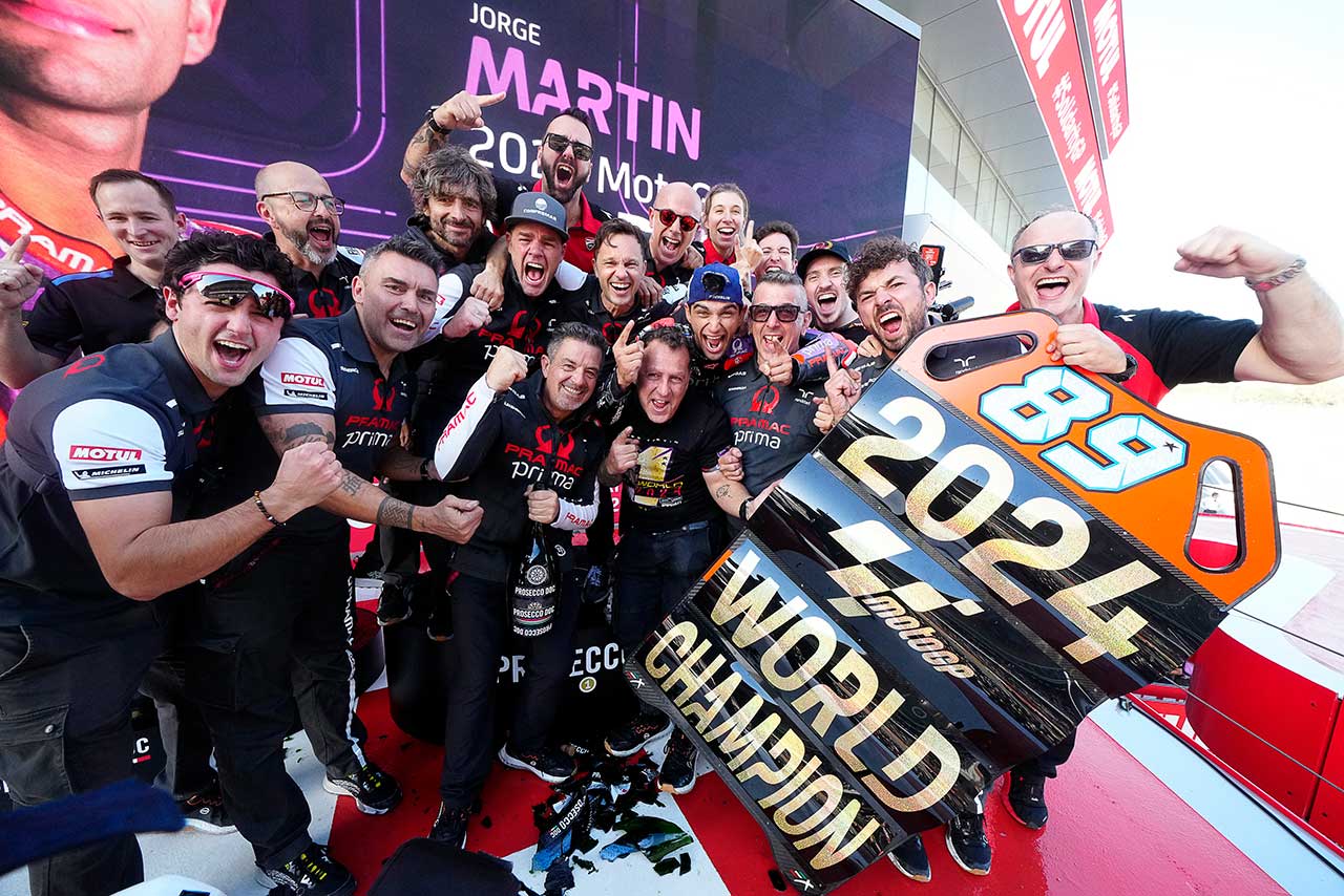 2024MotoGPチャンピオンに輝いたホルヘ・マルティン（プリマ・プラマック・レーシング）／第20戦ソリダリティGP