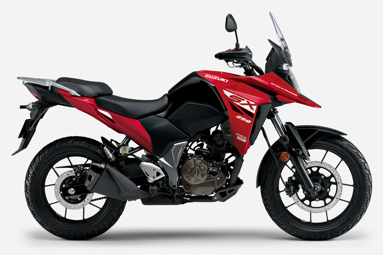 スズキ、軽量アドベンチャー『Vストローム250SX』のカラーラインアップを変更した最新モデルを発表