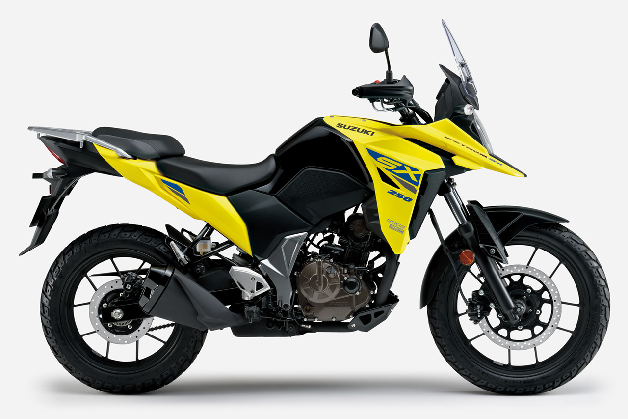 スズキ、軽量アドベンチャー『Vストローム250SX』のカラーラインアップを変更した最新モデルを発表