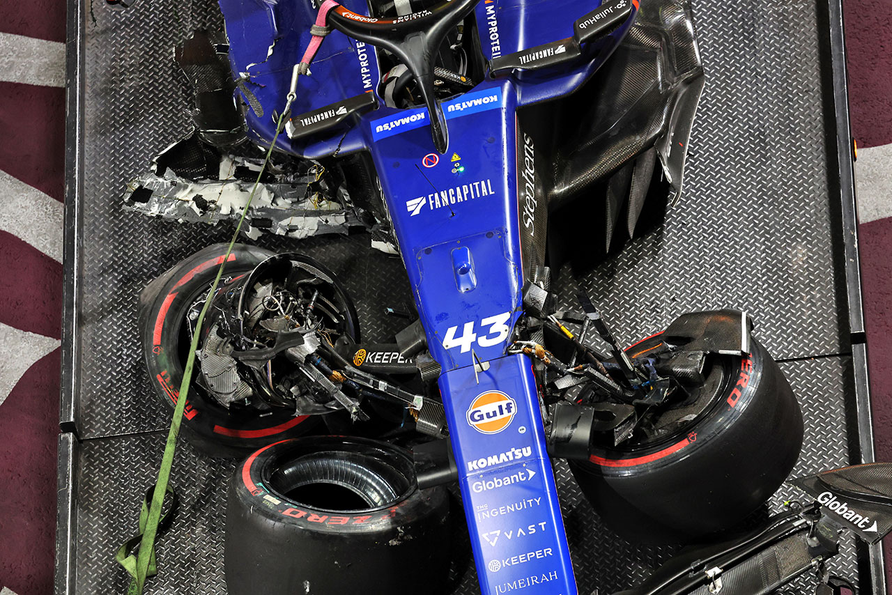 2024年F1第22戦ラスベガスGP　予選Q2でクラッシュしたフランコ・コラピント（ウイリアムズ）
