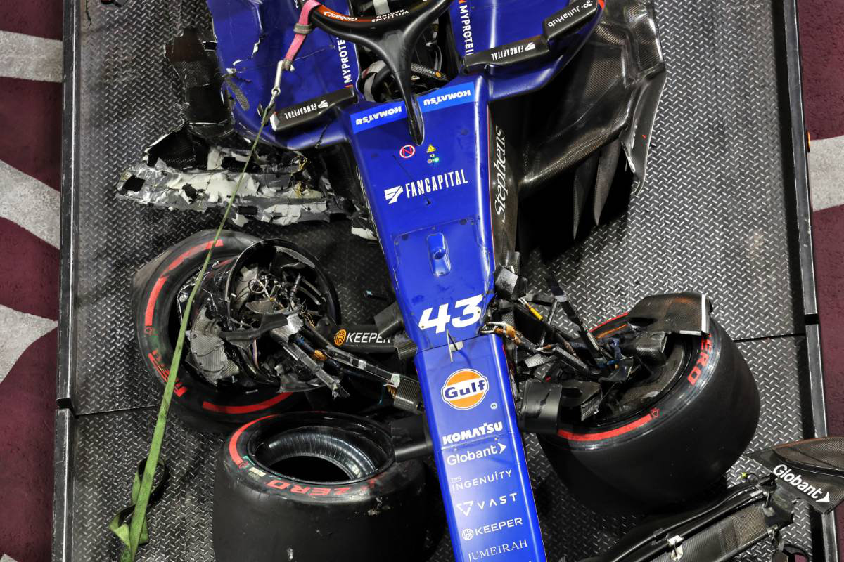 2024年F1第22戦ラスベガスGP予選でクラッシュを喫したフランコ・コラピント（ウイリアムズ）