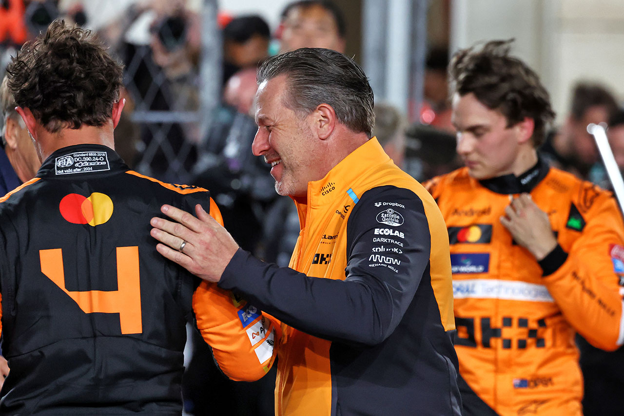 2024年F1第23戦カタールGP　ランド・ノリス、オスカー・ピアストリ、ザク・ブラウン（マクラーレン）