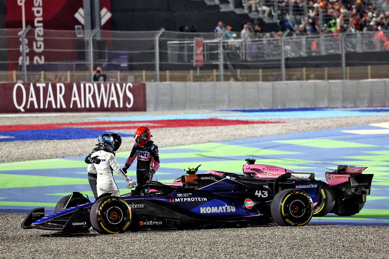 2024年F1第23戦カタールGP　リタイアとなったフランコ・コラピント（ウイリアムズ）とエステバン・オコン（アルピーヌ）