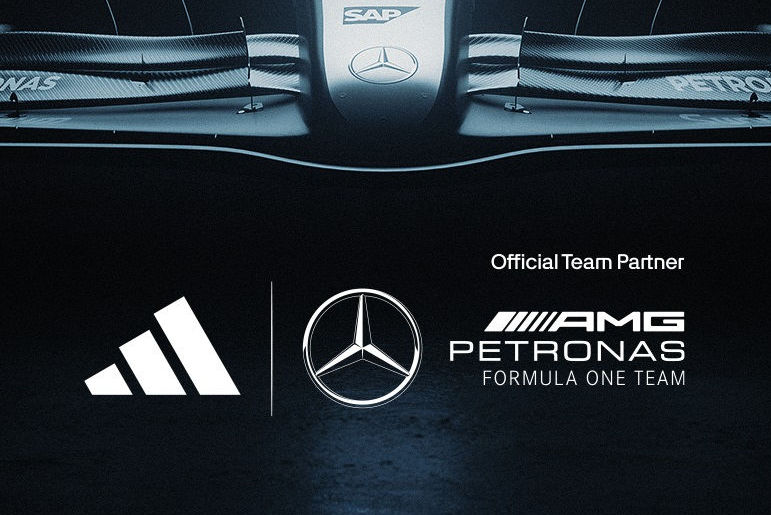 アディダスとメルセデスF1チームのロゴ
