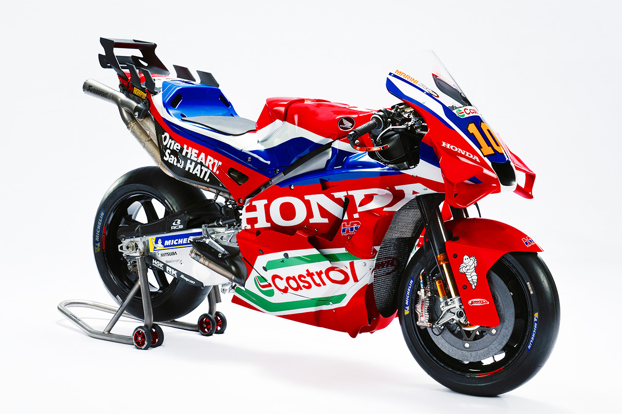 ホンダHRCが2025年型RC213Vをお披露目。レプソル離脱で新たにカストロールを迎える