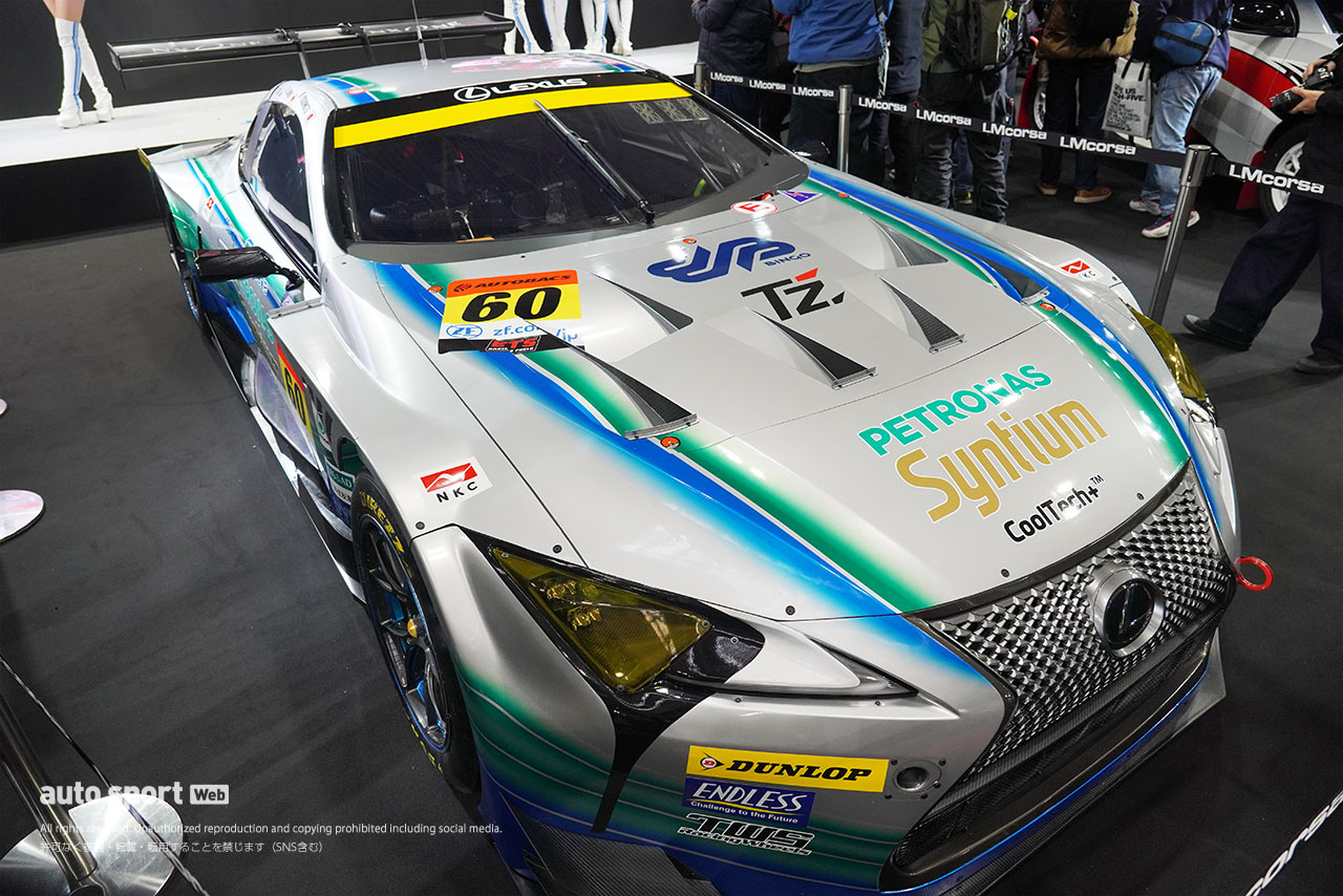 大阪オートメッセ2025で初披露された60号車Syntium LMcorsa LC500 GTのマシンカラーリング