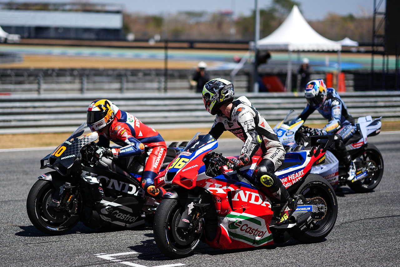 ジョアン・ミル、ルカ・マリーニ（ホンダHRCカストロール）、アレックス・マルケス（グレシーニ・レーシングMotoGP）