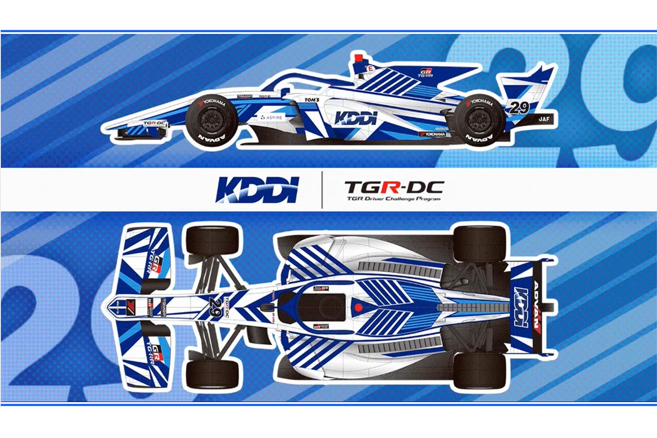 KDDI、スーパーフォーミュラに参戦する『KDDI TGMGP TGR-DC』の爽やかなカラーリングを発表
