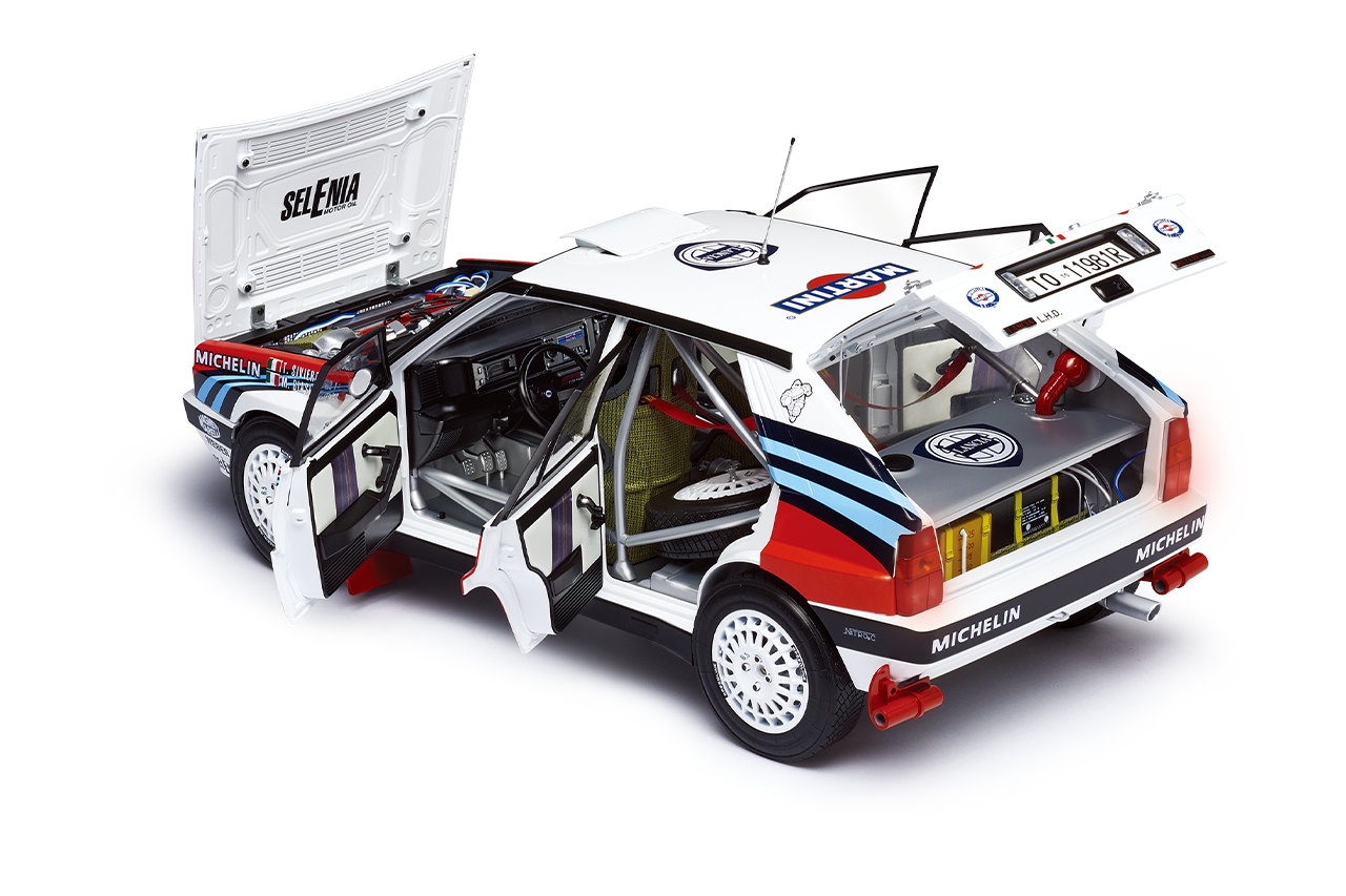 伝説のマルティニカラーWRCマシンを忠実再現。1／8スケールモデルを組み立てる『週刊ランチア・デルタをつくる』が発売