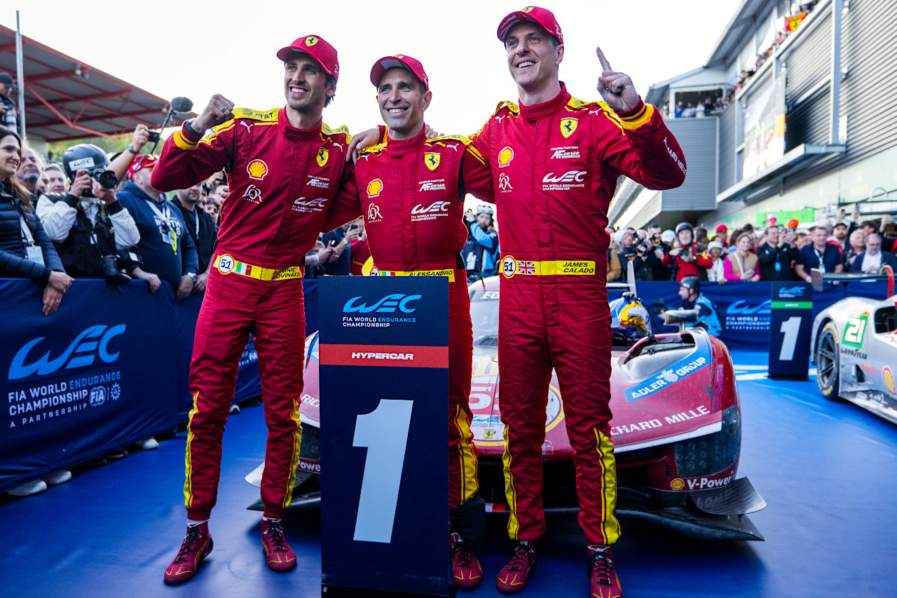 迫るアルピーヌに動じず、フェラーリがチーム力で連勝伸ばす。トヨタは戦略駆使し予選下位から挽回【WECスパ決勝レポート】