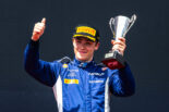 2025年FIA F2第4戦　レース1で3位表彰台を獲得したルーク・ブラウニング（ハイテックTGR／ウイリアムズ育成）