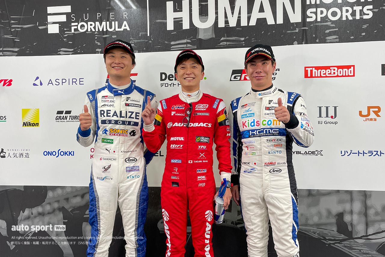 「ペースは悪いだろうけど、選手権のために優勝したい」とポールの野尻。予選3番手の小林可夢偉は「もうバッチリ」【第5戦予選会見】