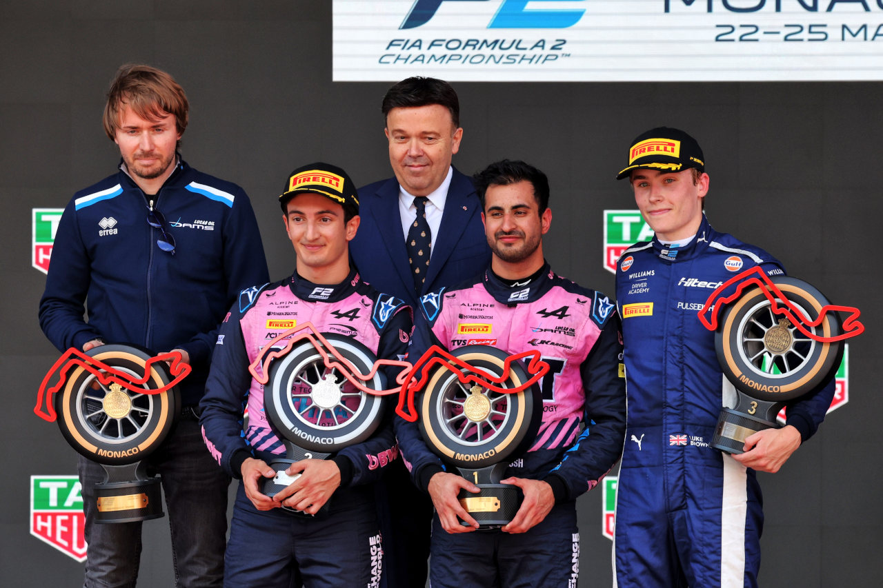 2025年FIA F2第5戦モンテカルロ　スプリントレース暫定表彰式
