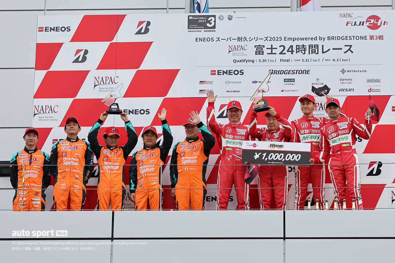 TKRI松永建設AMGが歓喜の富士24時間初制覇。seven x sevenポルシェとの接戦を制す